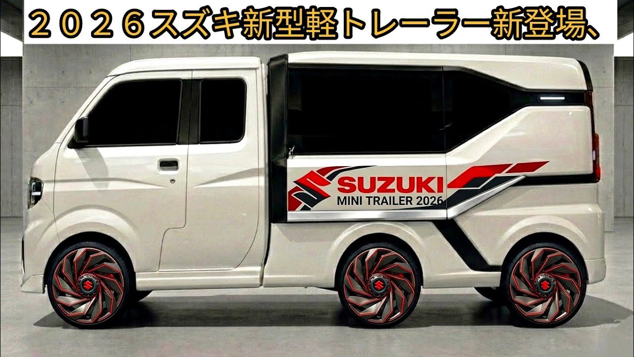 スズキ新型6輪Kトレーラーが異次元すぎる！6輪トレーラーで電動4WS搭載