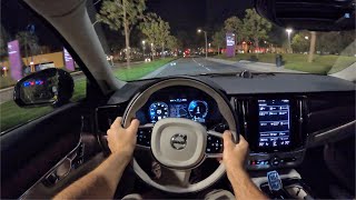 2021 Volvo S90 Recharge T8 POV Night Drive (3D Audio)(ASMR)