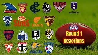 Every AFL club's reaction to their round 1 matches