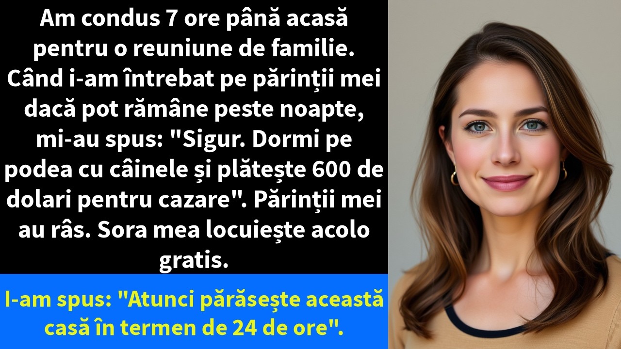 Am condus 7 ore până acasă pentru o reuniune de familie. Când i-am întrebat pe părinții mei dacă