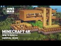 Minecraft : How to build a Survival House｜Modern Wooden House #118