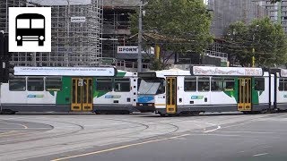 B2-Class Melbourne Tram (Comeng) - Turning at Road Junction