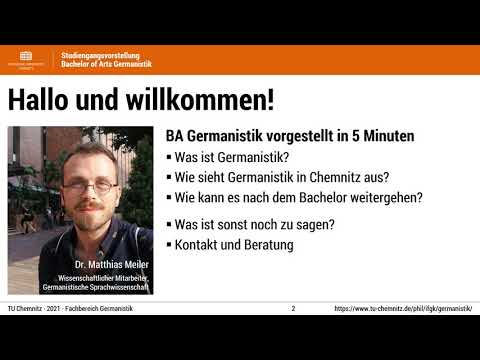 BA Germanistik an der TU Chemnitz - Vorstellung des Studiengangs