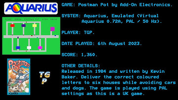 Postman Pot - Add-On Electronics - Mattel Aquarius (Emulated) - 1,360 points.
