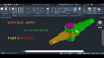 AutoCAD 3D Tutorial KNUCKLE JOINT Part 4 #mechanical #design