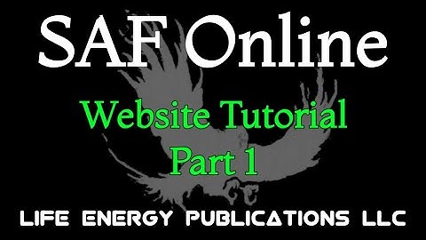 SAF Online Tutorial 1 - Version 2018