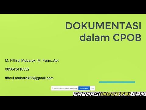 Dokumentasi CPOB 2018 Industri Farmasi