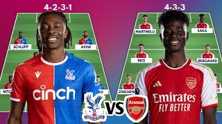 CRYSTAL PALACE VS ARSENAL Head to head potential starting lineups | EPL MATCHWEEK 2 2023/2024