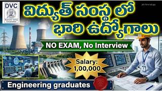 🚨విద్యుత్ సంస్థ లో ఆఫీసర్ ఉద్యోగాలు| No Exam, No Interview| DVC Recruitment 2026| Latest Govt jobs