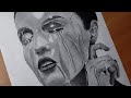 Hyper Realistic sketch || water splash on a face || water drawing