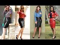 wonderful and stylish office wear leather skirts designs ideas