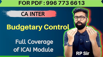 Budget & Budgetary Control CA inter costing from ICAI Module