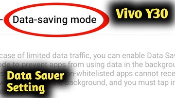 Vivo Y30 Data Saver Setting