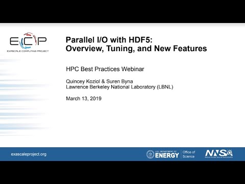 IDEAS-ECP Webinar: Parallel I/O with HDF5