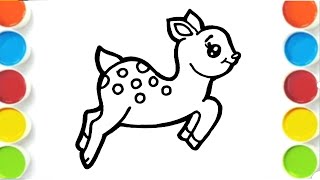 Easy Deer buck Drawing Step by step drawing for kids & toddlers | Easy Animals Drawing | how to draw