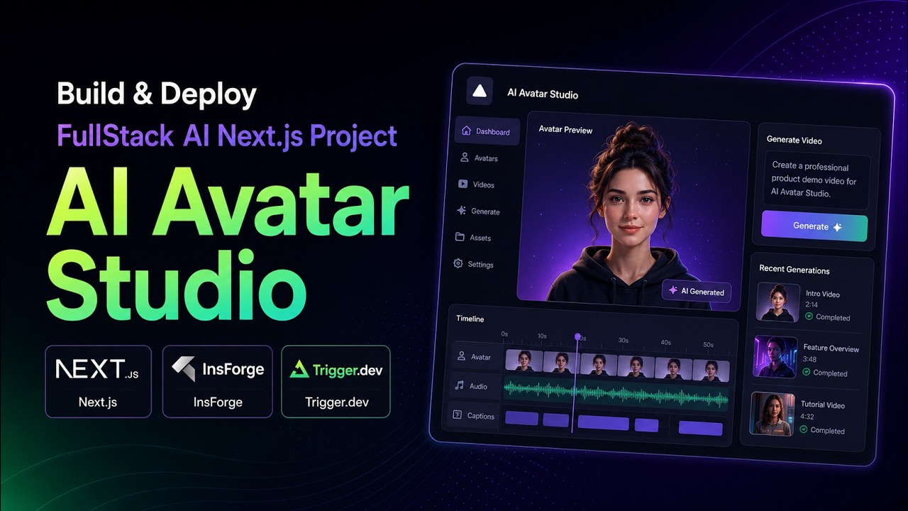 Build & Deploy FullStack AI NextJs Project using NextJs, IngForge, Trigger.dev | AI Avatar Studio