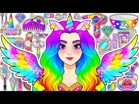 💖Paper DIY💖 KPOP DEMON HUNTERS Rumi Colorful Hair + Skincare + Makeup + Fashion Blind Bag Unboxing