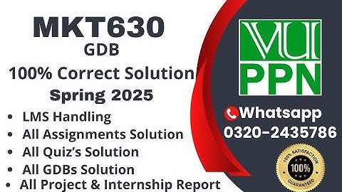 MKT630 GDB 100% Correct Solution Spring 2025 MKT630 GDB  Solution 2025 #mkt630 #vuppn