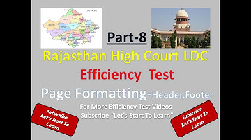 RSMSSB LDC EFFICIENCY/High Court LDC Typing/Efficiency Test |  Efficiency Test Part-8