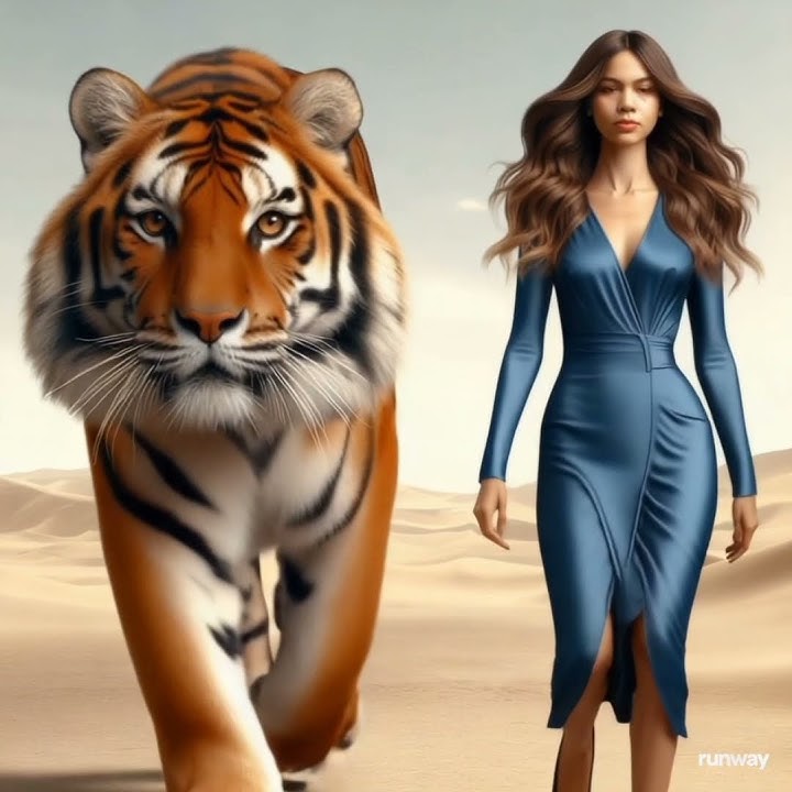 WANITA CANTIK BERJALAN BERSAMA HARIMAU !!! #harimau #shortvideo #trending