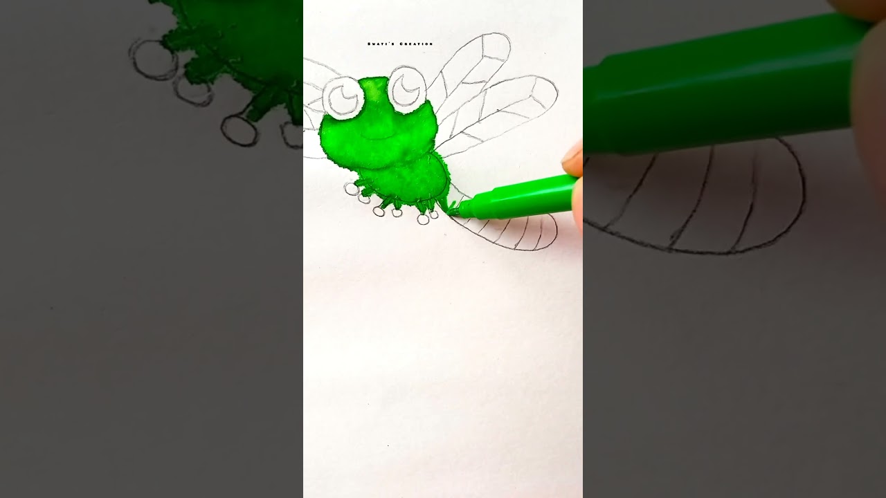 Dragonfly drawing for kids 