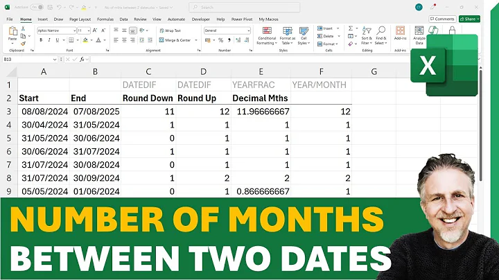 📅 Number of Months Between Two Dates in Excel | Month Calculator
