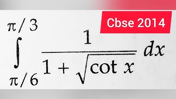 Q14 | Evaluate the definite Integral from π/3 to π/6 of 1/(1+√cotx) | integration of 1/(1+√cotx)