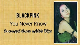 Blackpink "You Never Know" ( sinhala lyrics)සිංහලෙන් කියන ලේසිම විදිහ