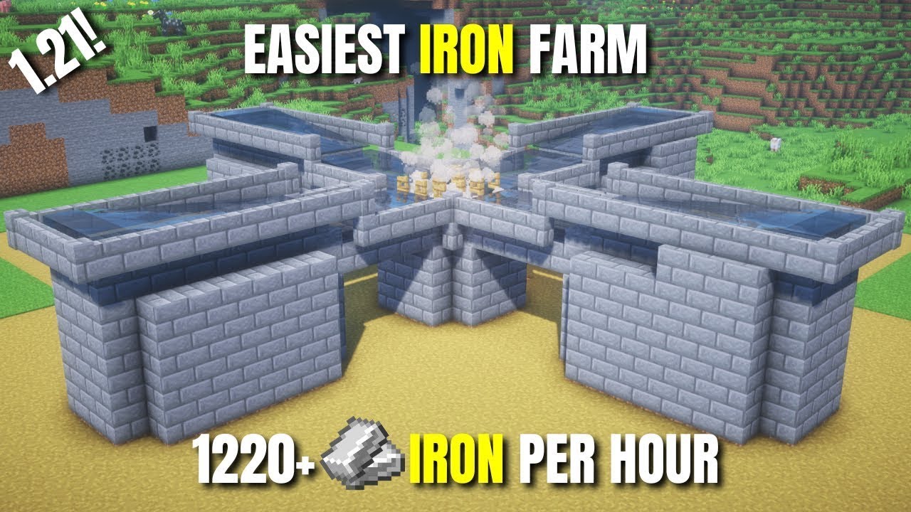 Minecraft 1.21.7 Easy IRON Farm Tutorial - 1220+ Per Hour (how to build ...