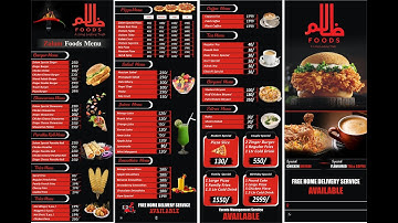 Menu Fast Food & Hotel Bar B Q CMX, CDR ALL format, PDF