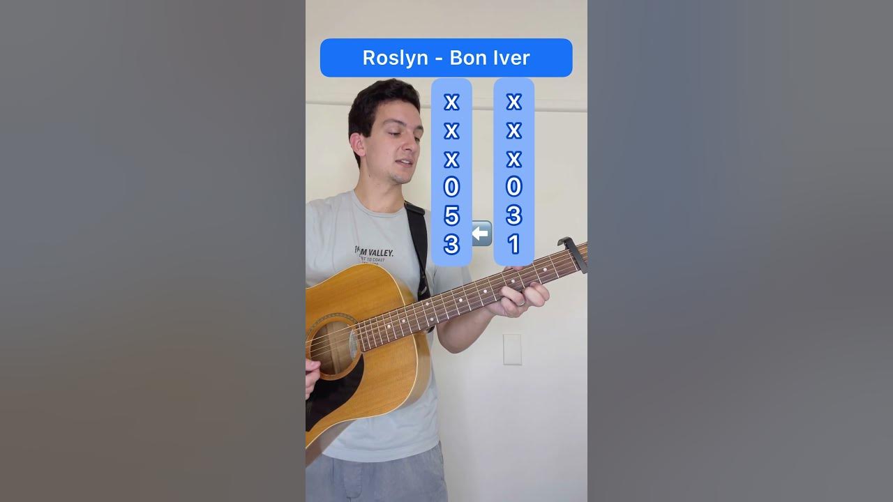 How To Play Roslyn By Bon Iver On Guitar How to play Roslyn by Bon Iver (Guitar tutorial) - YouTube