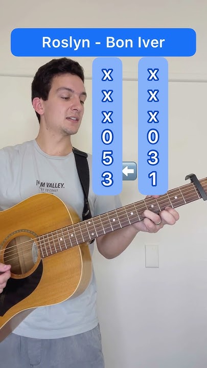 How To Play Roslyn By Bon Iver On Guitar How to play Roslyn by Bon Iver (Guitar tutorial) - YouTube