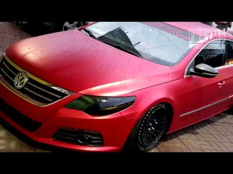 Wrap Passat CC Satin Chrome Red - YouTube