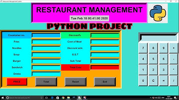 PYTHON RESTAURANT MANAGEMENT/BILL CALCULATOR PROJECT