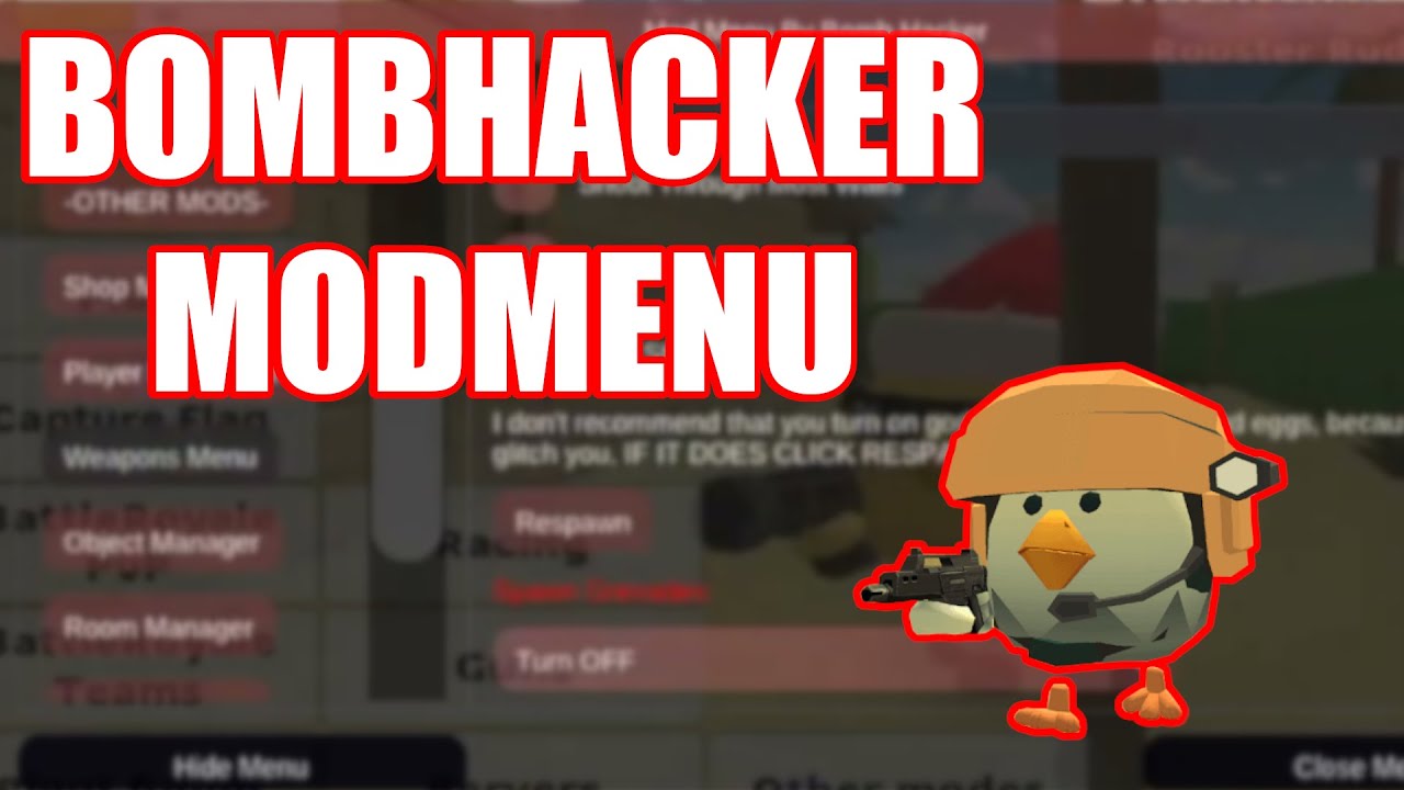Mod menu Chicken Gun Bomb Hacker.