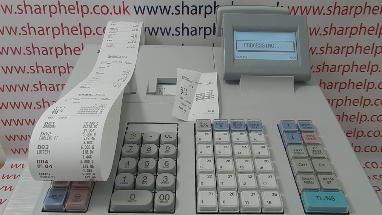 How To Clear Or Reset All Totals On The Sharp XE-A307 / XEA307