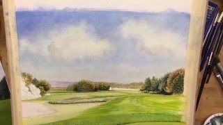 Lake Chautauqua Golf Course, a watercolor timelapse.