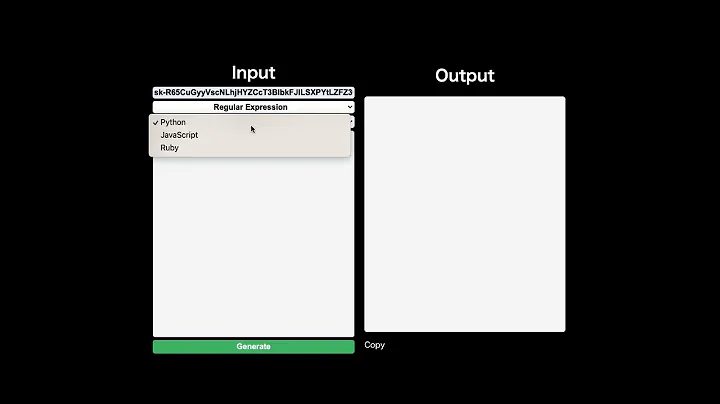 AI Code Generator for Regular Expressions - Demo Video
