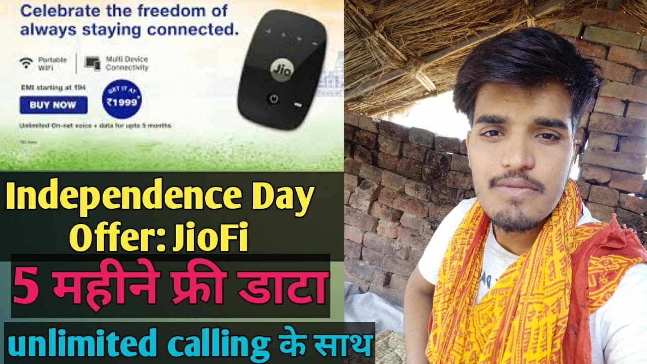 Independence Day Offer: JioFi / 5 month free calling and internet /