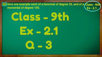 Class - 9th, Ex - 2.1, Q 3 ( POLYNOMIALS ) Maths CBSE NCERT