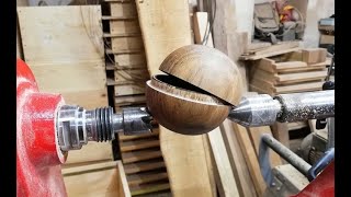 Wood Turning wooden Sphere Box
