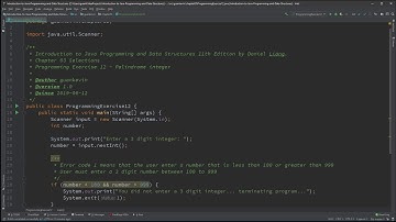 Intro to Java Chapter 03 Exercise 12 - Palindrome integer