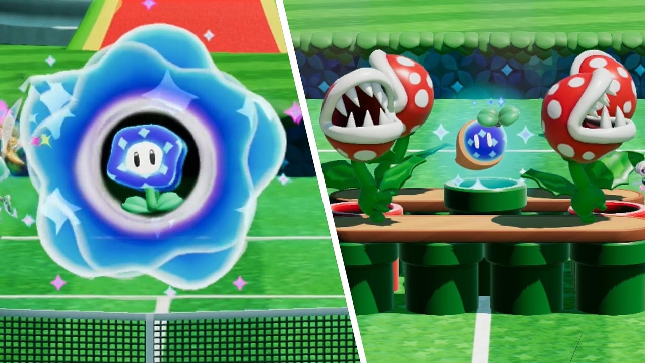Mario Tennis Fever All Wonder Flower Transformations