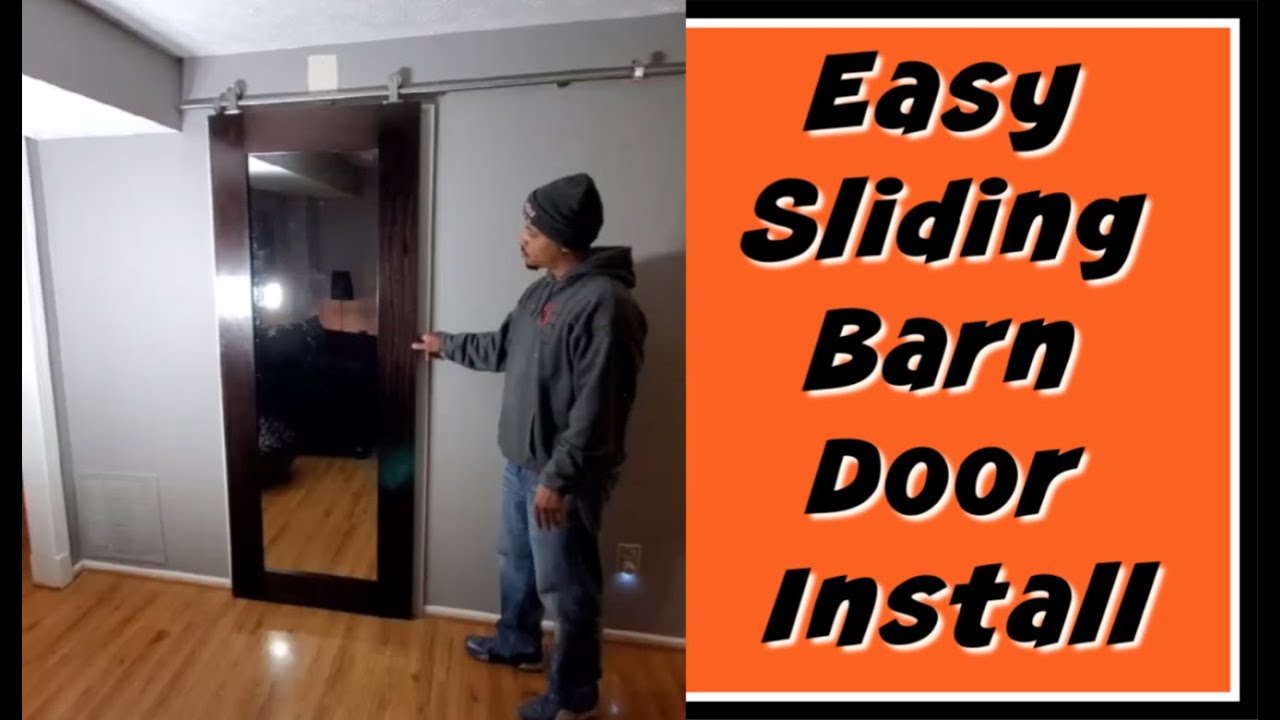Easy Sliding Barn Door install DIY For any interior Door - YouTube