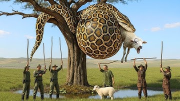 EPIC RESCUE | GIANT PYTHON that attacked a WHITE SHEEP was TAKEN DOWN by BRAVE RESCUE TEAM