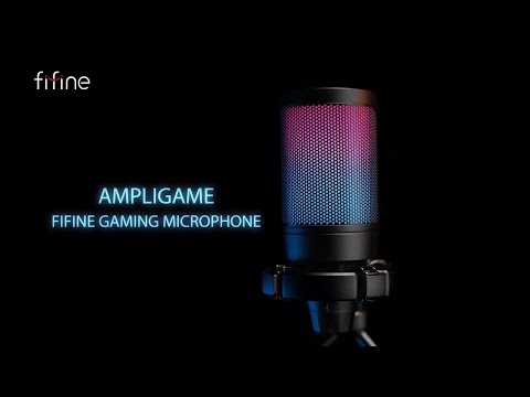 Fifine Microphone Bundle A6T AMPLIGAME USB Gaming Microphone RGB - Black 