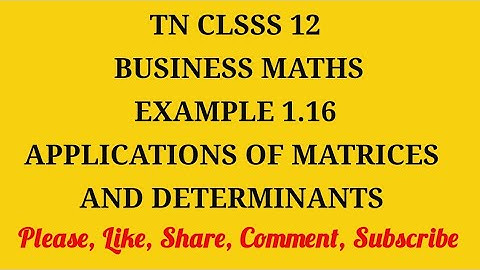 TN 12th Business maths chapter 1 example 1.16