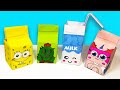 Оригами КОРОБОЧКА С МОЛОКОМ для мелочей из бумаги / Origami BOX WITH MILK for paper items