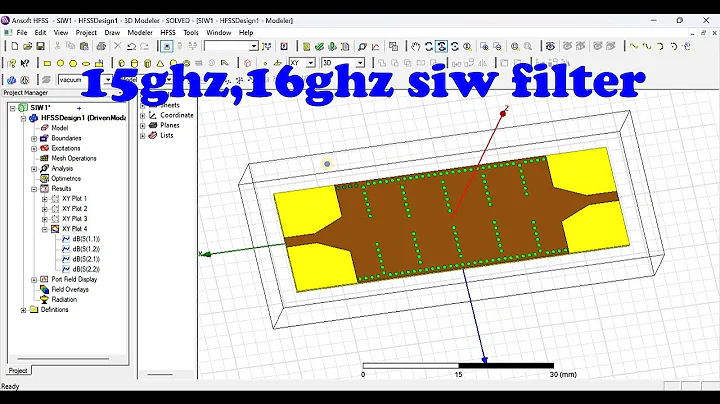 NEW TOPOLOGY based ku band (12 GHz to 18 GHz) SIW substrate integrated waveguide in CST