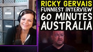 Ricky Gervais ~ Funniest Interview Ever (60 Minutes Australia)  ~  REACTION